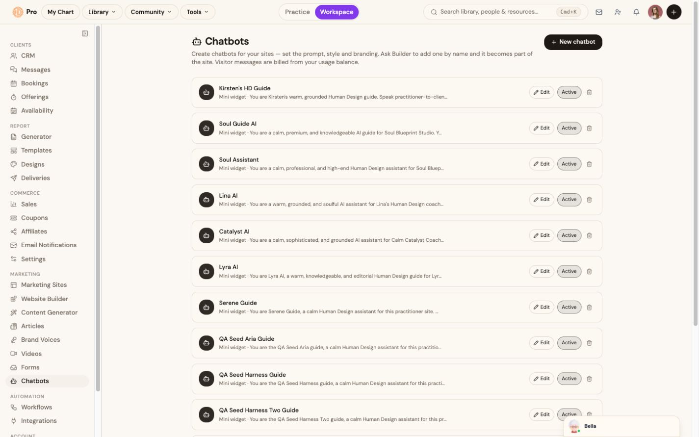Chatbots: Human Design aware chat on your site