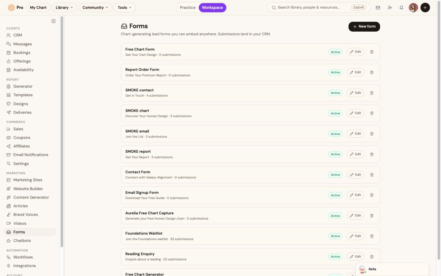 Embed forms: lead capture with charts attached