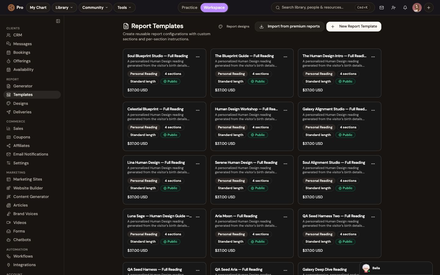 Report templates: build your own or import premium reports