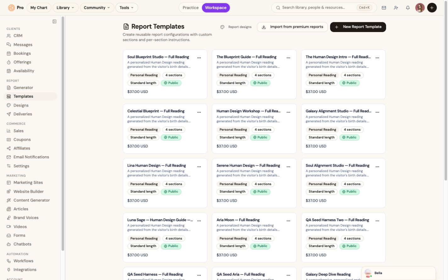 Report templates: build your own or import premium reports